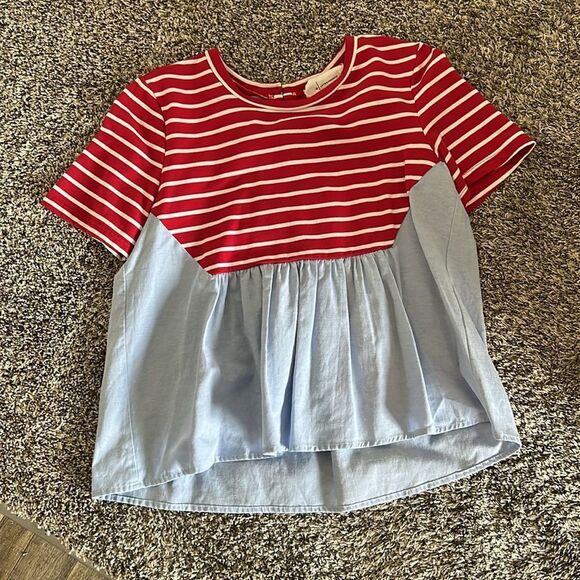 GUC Anthropologie Elias Striped Short Sleeve
Peplum Top (size Small) - Picture 5 of 8